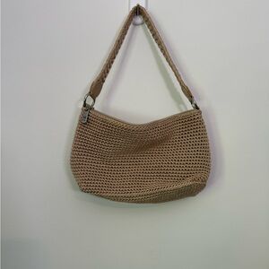 NWOT Lina Tan Crocheted‎ Textured Shoulder Bag Braided Strap